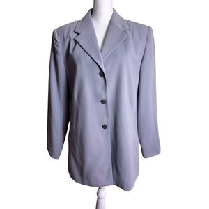 Vtg‎ Larry Levine Gray 3 Button Blazer Jacket 10P Minimalist Corporate Goth 90s